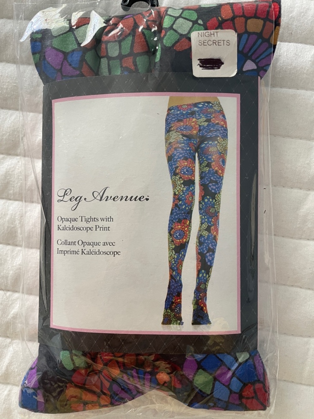 Leg Avenue Opaque Tights with Kaleidoscope Print - Multicolor